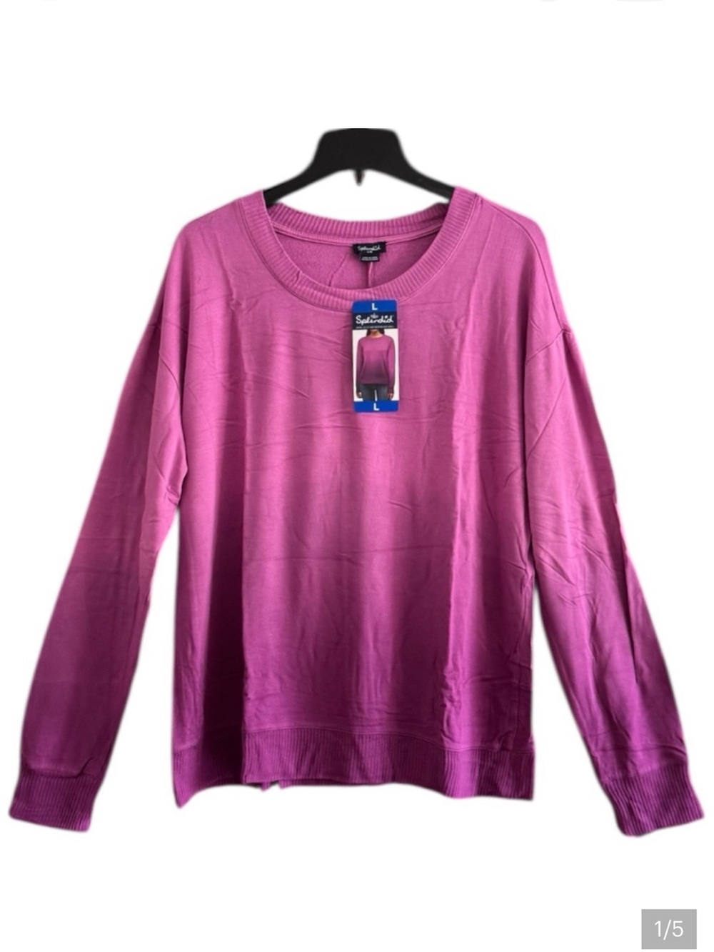 Splendid Ombre Long Sleeve Pullover Top  Relaxed Fit